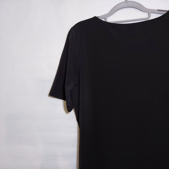 Carmen Marc Valvo Blouse Xl Liquid Jersey Stretchy‎ Casual Preppy Minimalist - Picture 8 of 9